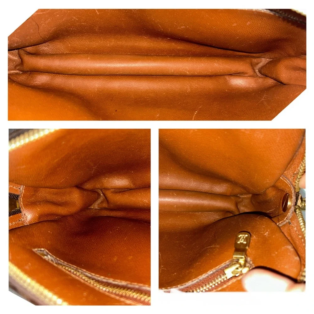 Vintage LOUIS VUITTON Monogram Marly Dragonne GM Clutch Bag  Brown Authentic